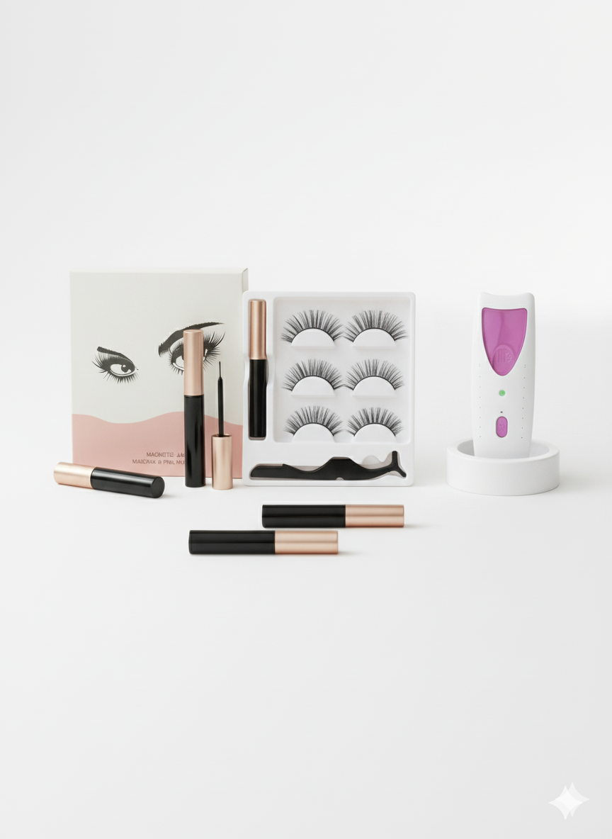 Pestañas Magnéticas+Rizador de regalo